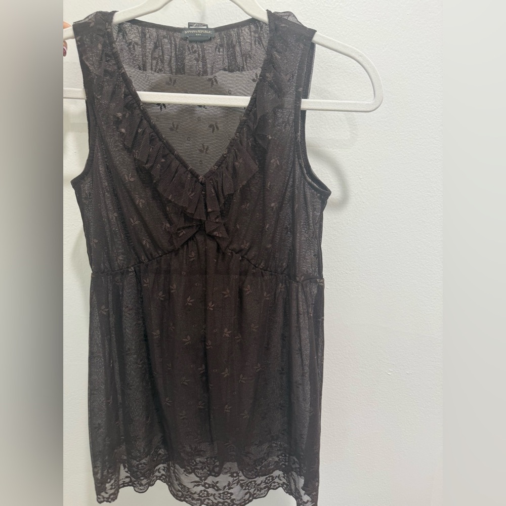Banana Republic Brown Lace Tank Top